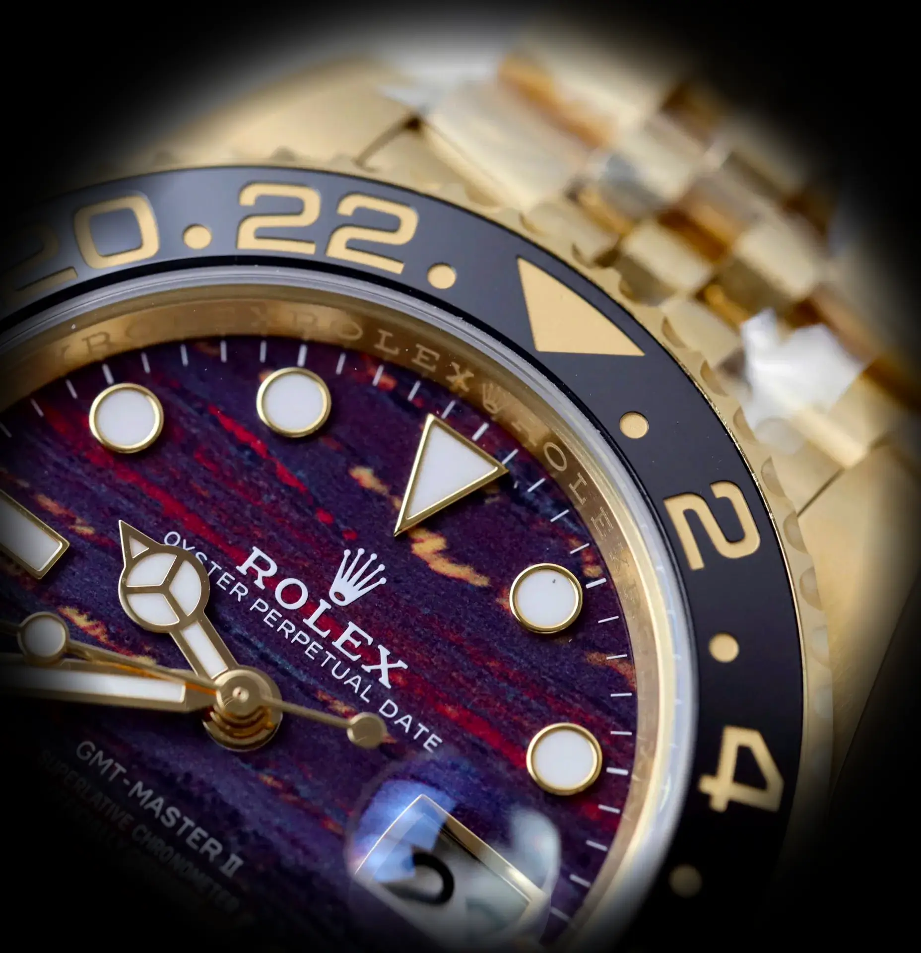 GMT-Master 126718GRNR Schweizer Klon Zifferblatt in tigereisen — Lünette-Makro