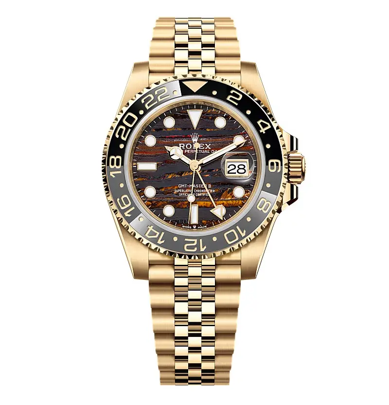 Rolex GMT-Master II 126718GRNR Tigereisen Zifferblatt Gelbgold 40mm