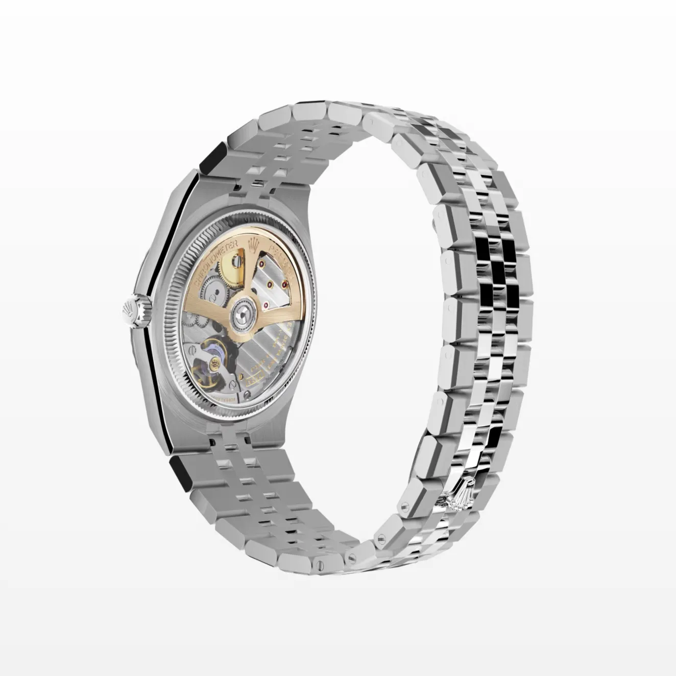 Rolex Land-Dweller 127234 Replica Zifferblatt in intensivweiß — Gehäusebodendetail