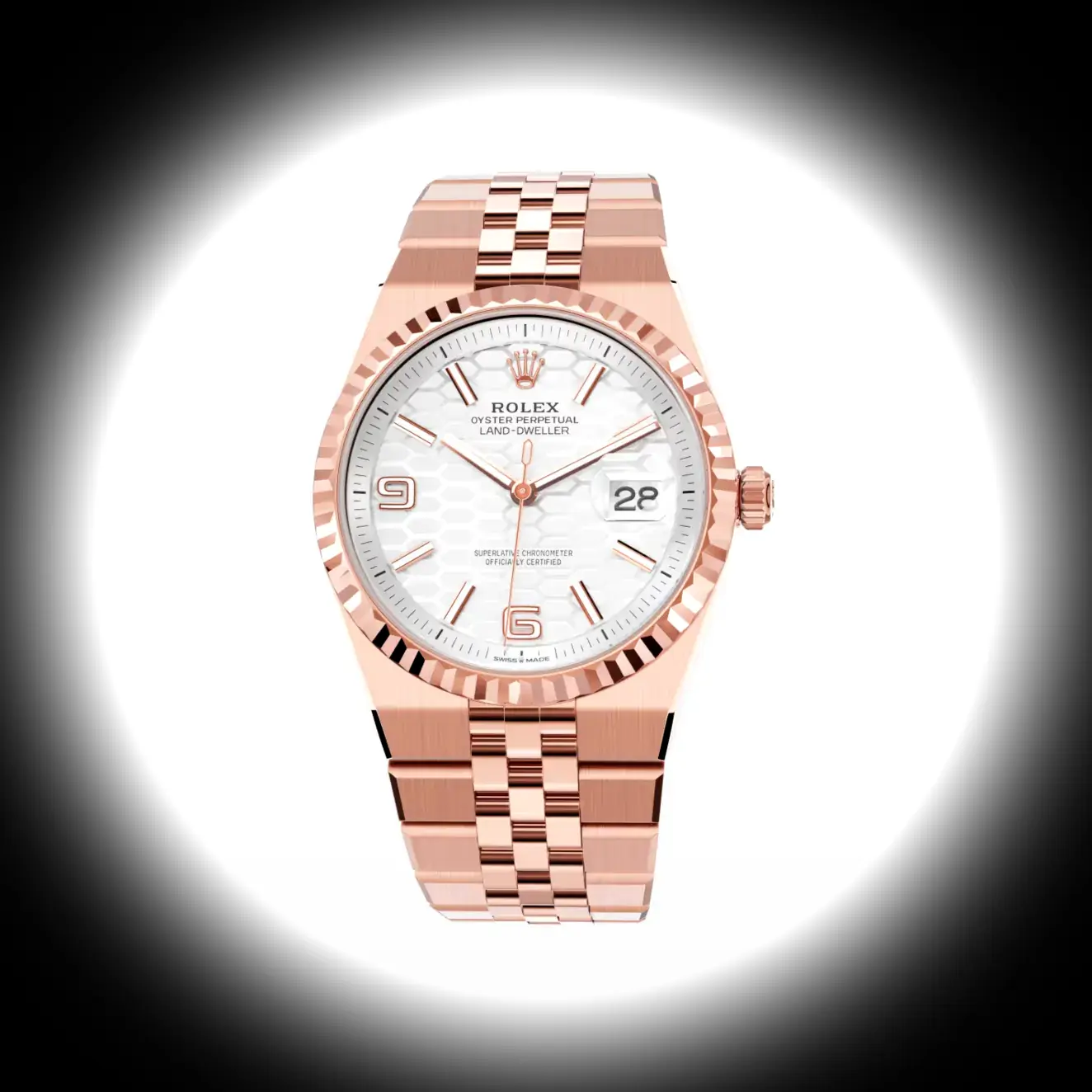 Land-Dweller 127235 Schweizer Replica 36mm — Zifferblatt-Nahaufnahme