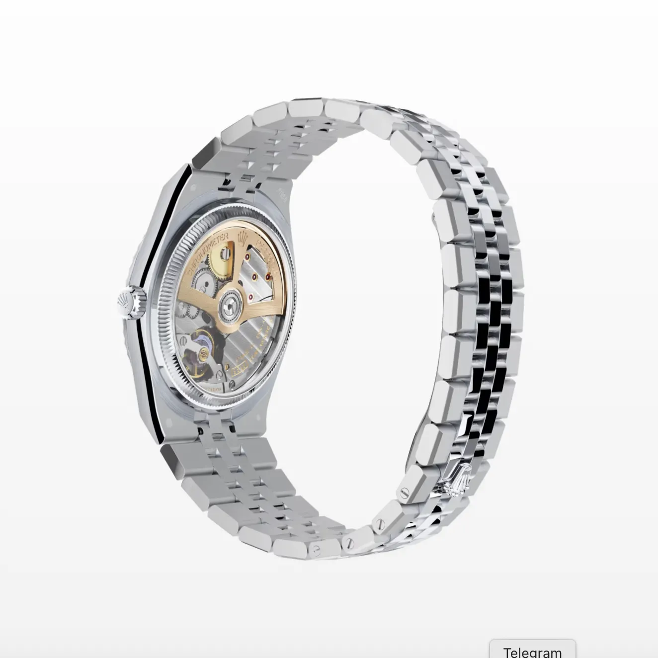 Rolex Land-Dweller 127236 1:1 Replica Zifferblatt in eisblau — Gehäusebodendetail