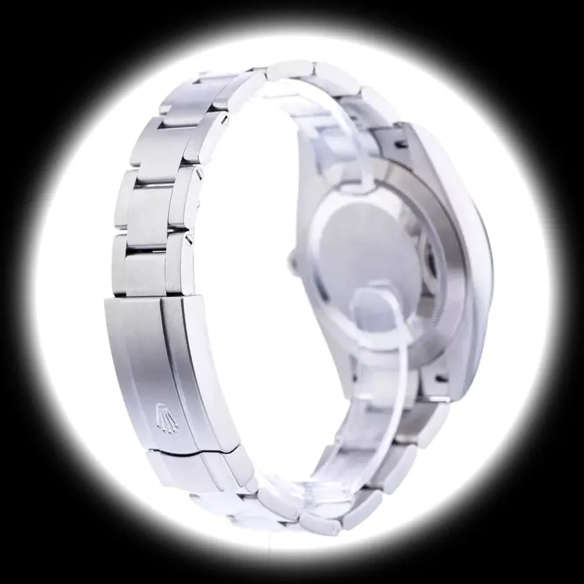 Rolex Oyster Perpetual 277200 Schweizer Klon Zifferblatt in beige — Gehäusebodendetail