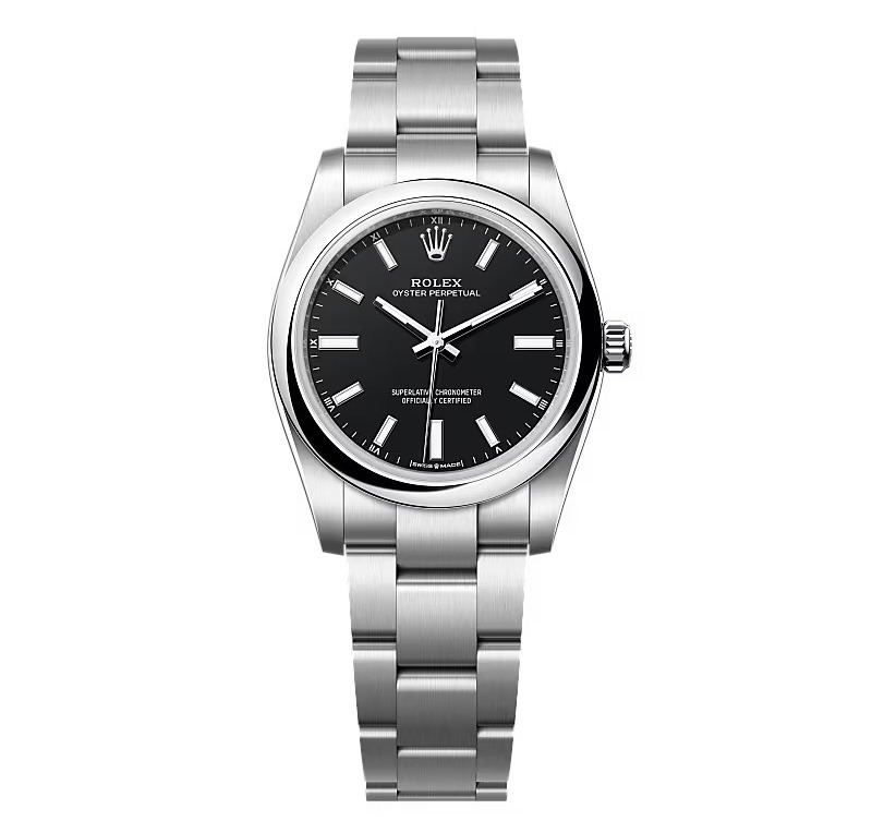 Rolex Oyster Perpetual 277200 Klon Zifferblatt in schwarz — Vorderansicht