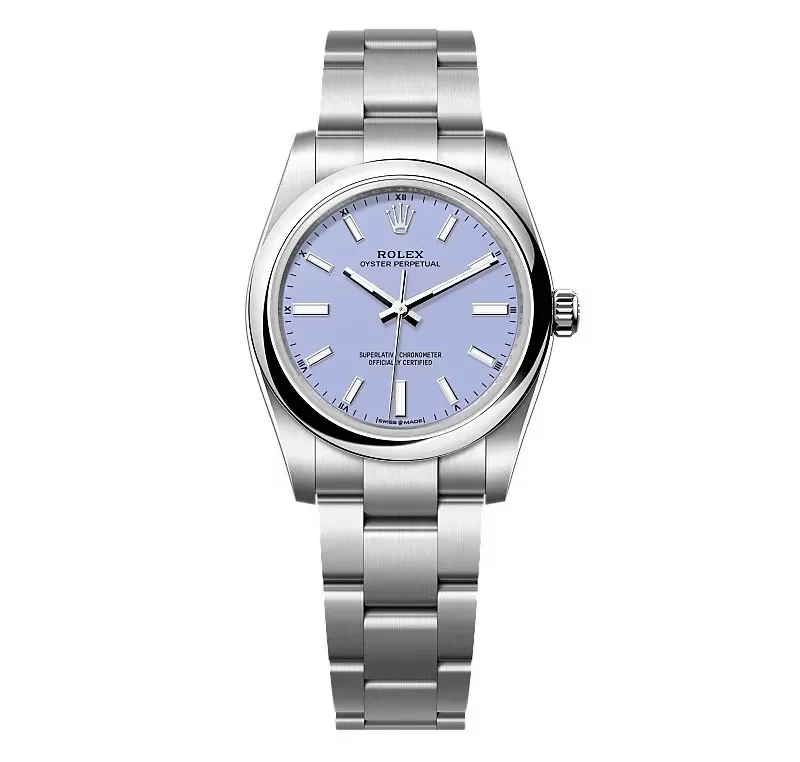 Rolex Oyster Perpetual 277200 1:1 Replica Zifferblatt in lavendel, Vorderansicht