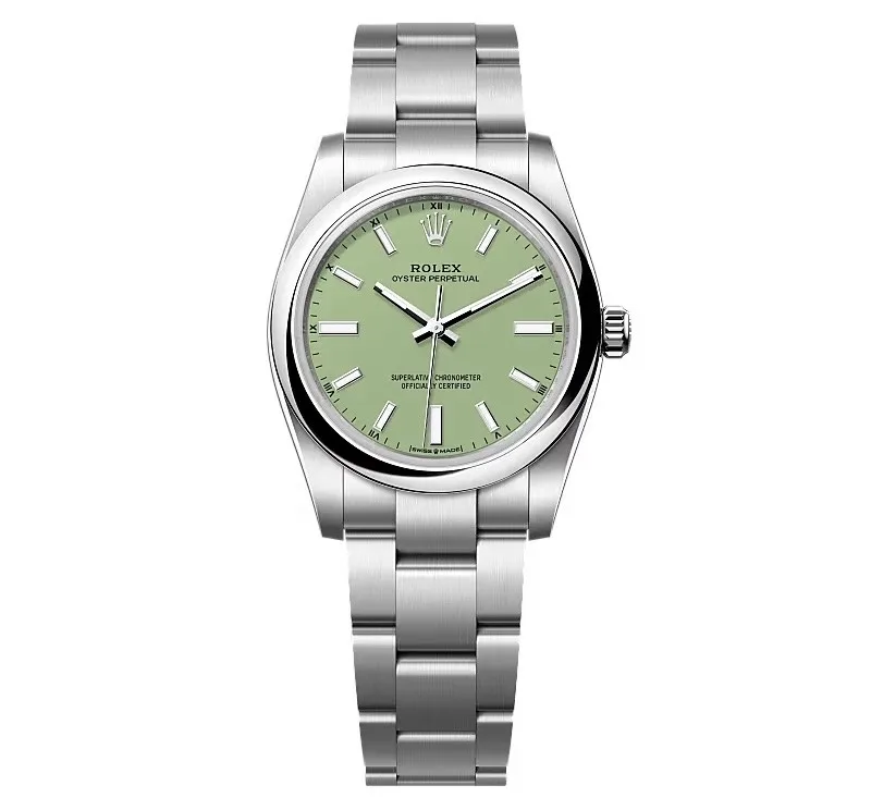 Oyster Perpetual 277200 1:1 Replica Zifferblatt in pistazie, Vorderansicht