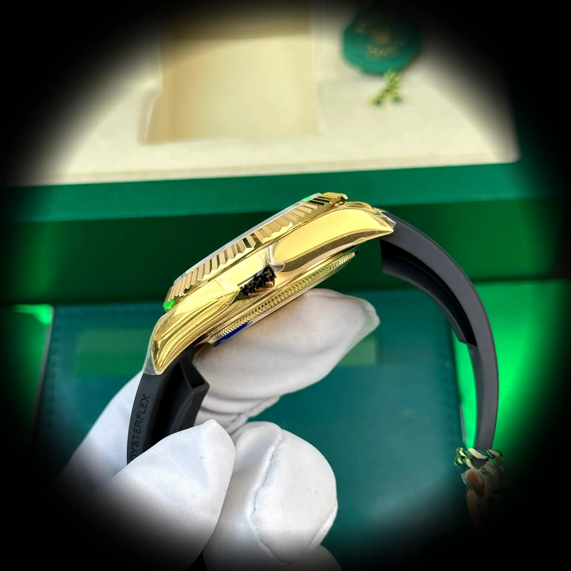 Sky-Dweller 336238 Schweizer Replica Zifferblatt in champagner — Schrägansicht