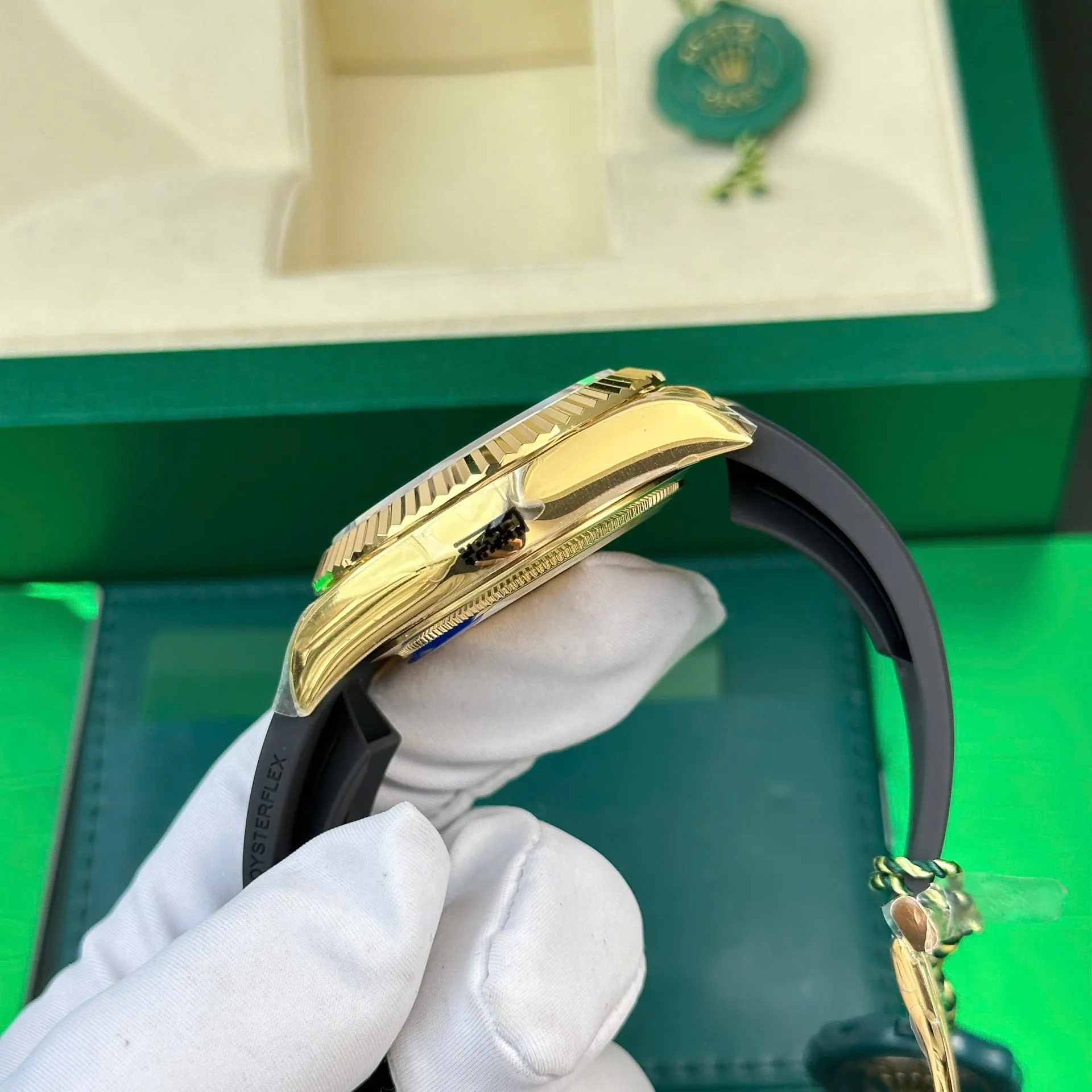 Sky-Dweller 336238 Super Clone Replica Zifferblatt in champagner — Schrägansicht