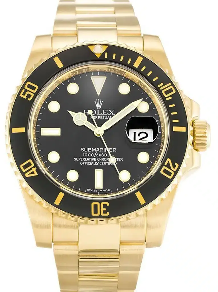 Rolex Submariner 116618LN Gelbgold Replica, Zifferblatt-Detail