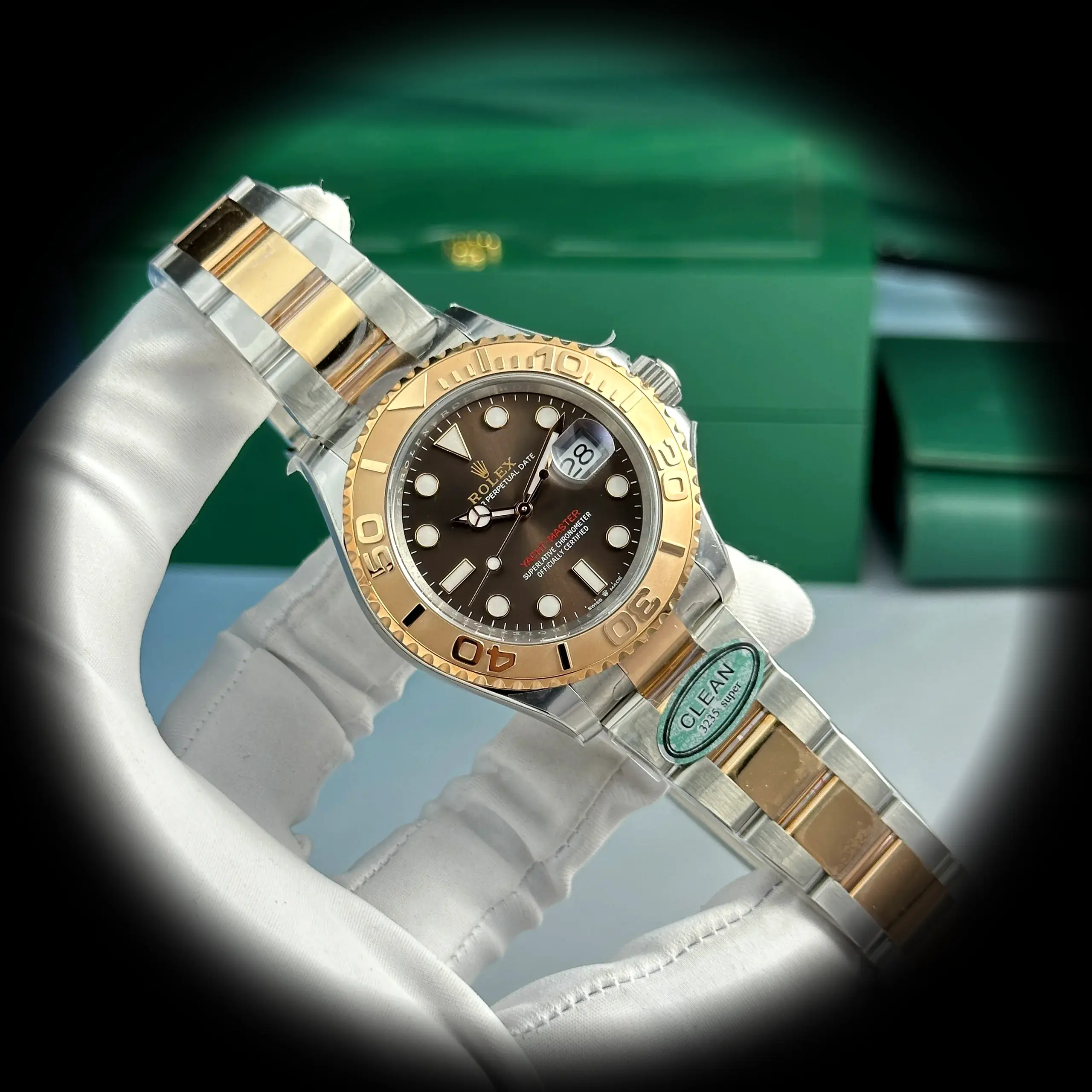 Yacht-Master 126621 Schweizer Klon 40mm — Zifferblatt-Nahaufnahme