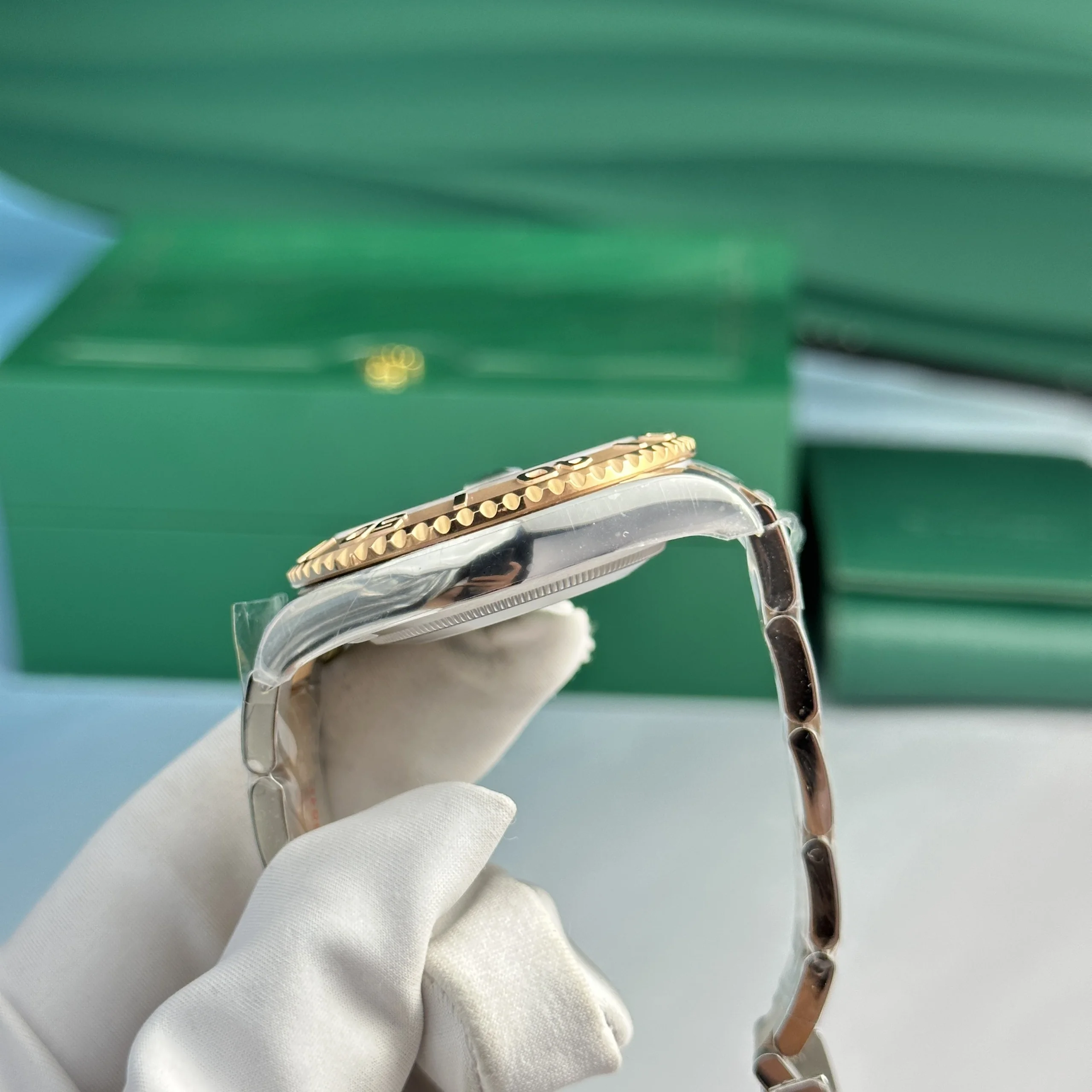 Rolex Yacht-Master 126621 1:1 Replica Zifferblatt in schokolade — Lünette-Makro