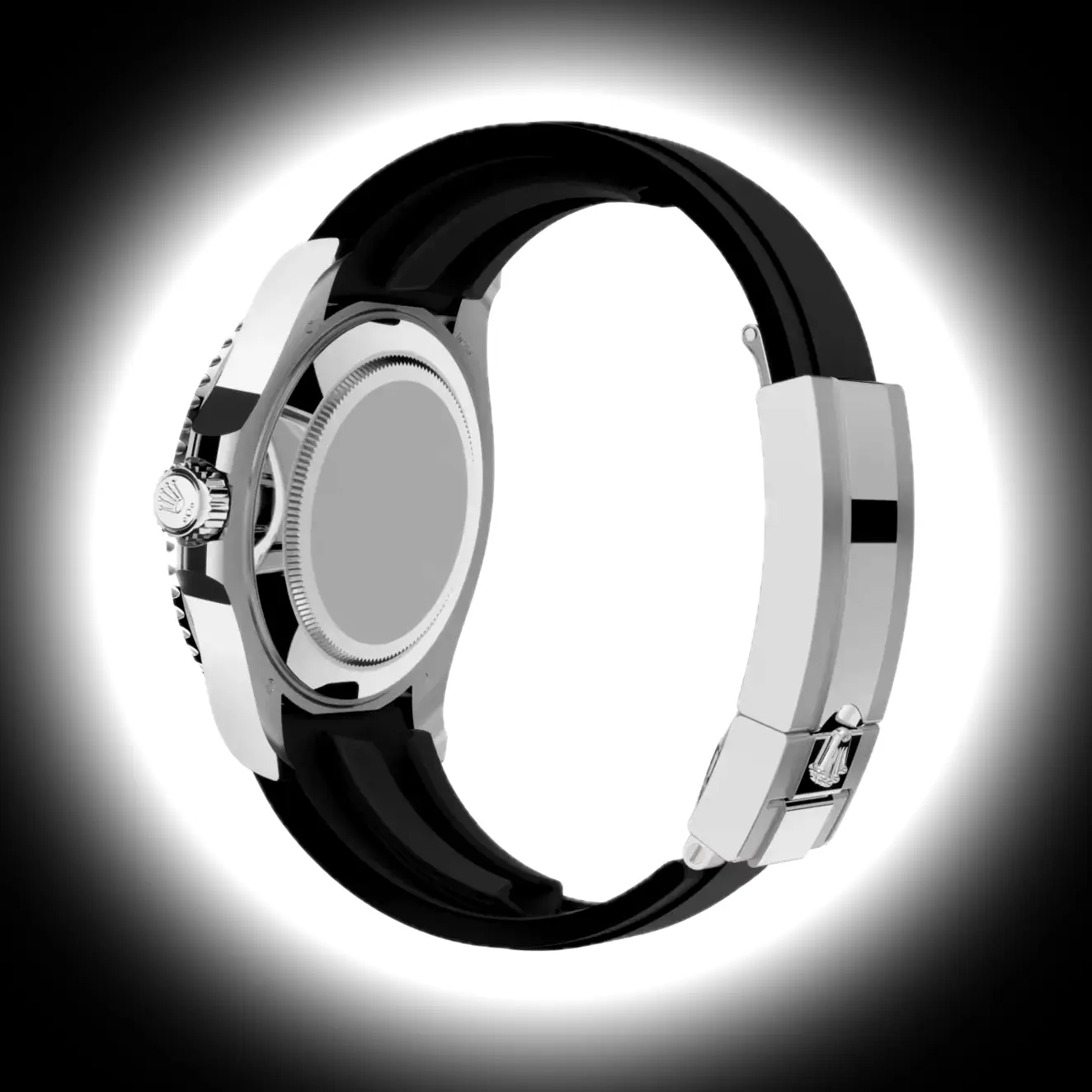 Yacht-Master 226659 Superclone Zifferblatt in schwarz — Gehäusebodendetail