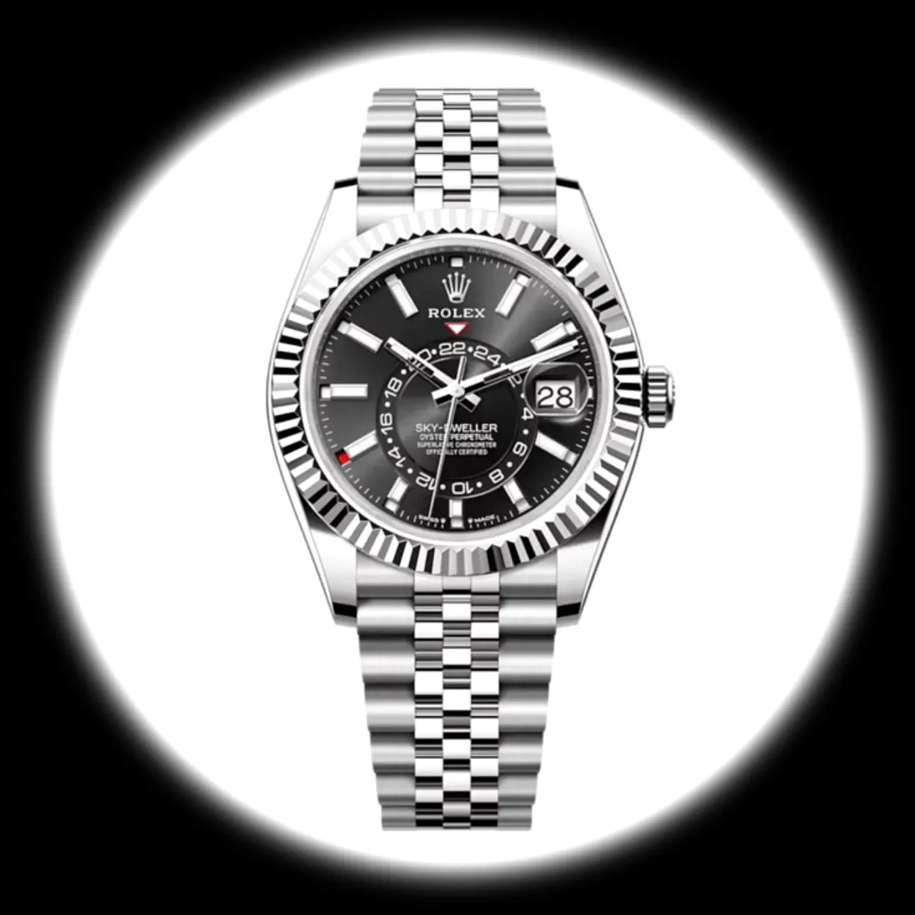 Rolex Sky-Dweller 42mm Leuchtendes Schwarz Zifferblatt Jubilee Ref. 336934