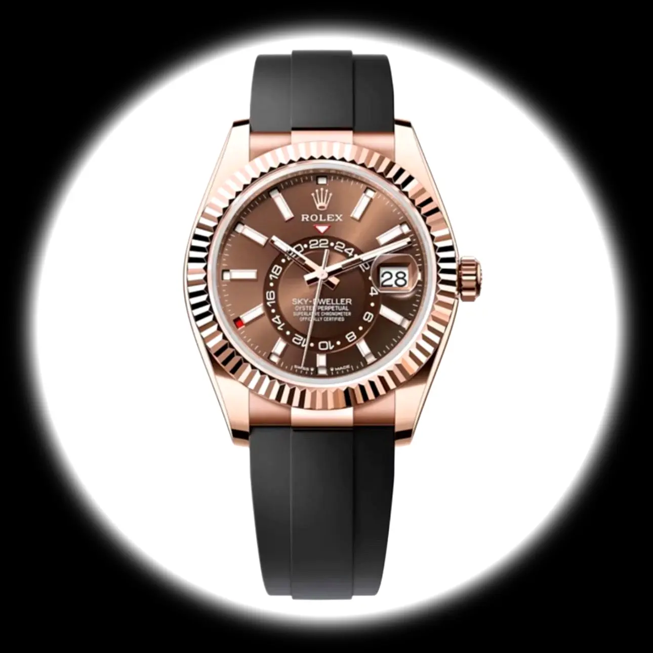 Rolex Sky-Dweller 42mm Schokolade Zifferblatt Everose Ref. 336235
