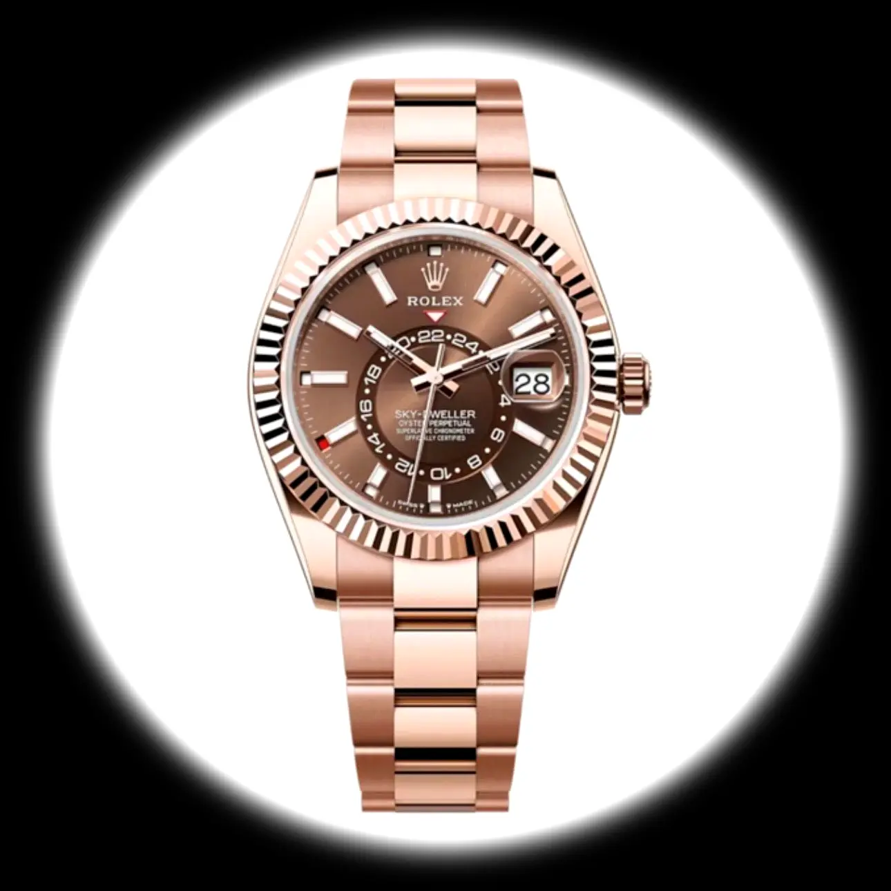 Rolex Sky-Dweller 42mm Schokolade Zifferblatt Oysterflex Ref. 336935