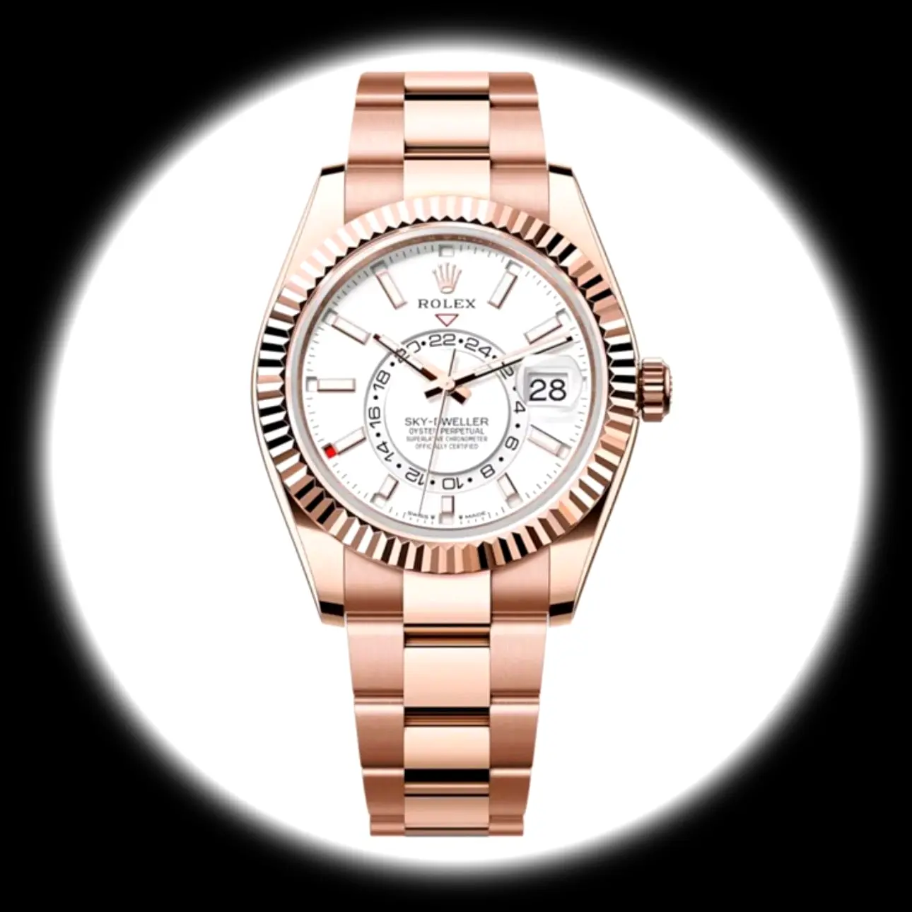 Rolex Sky-Dweller 42mm Intensivweiß Zifferblatt Oysterflex Ref. 336935