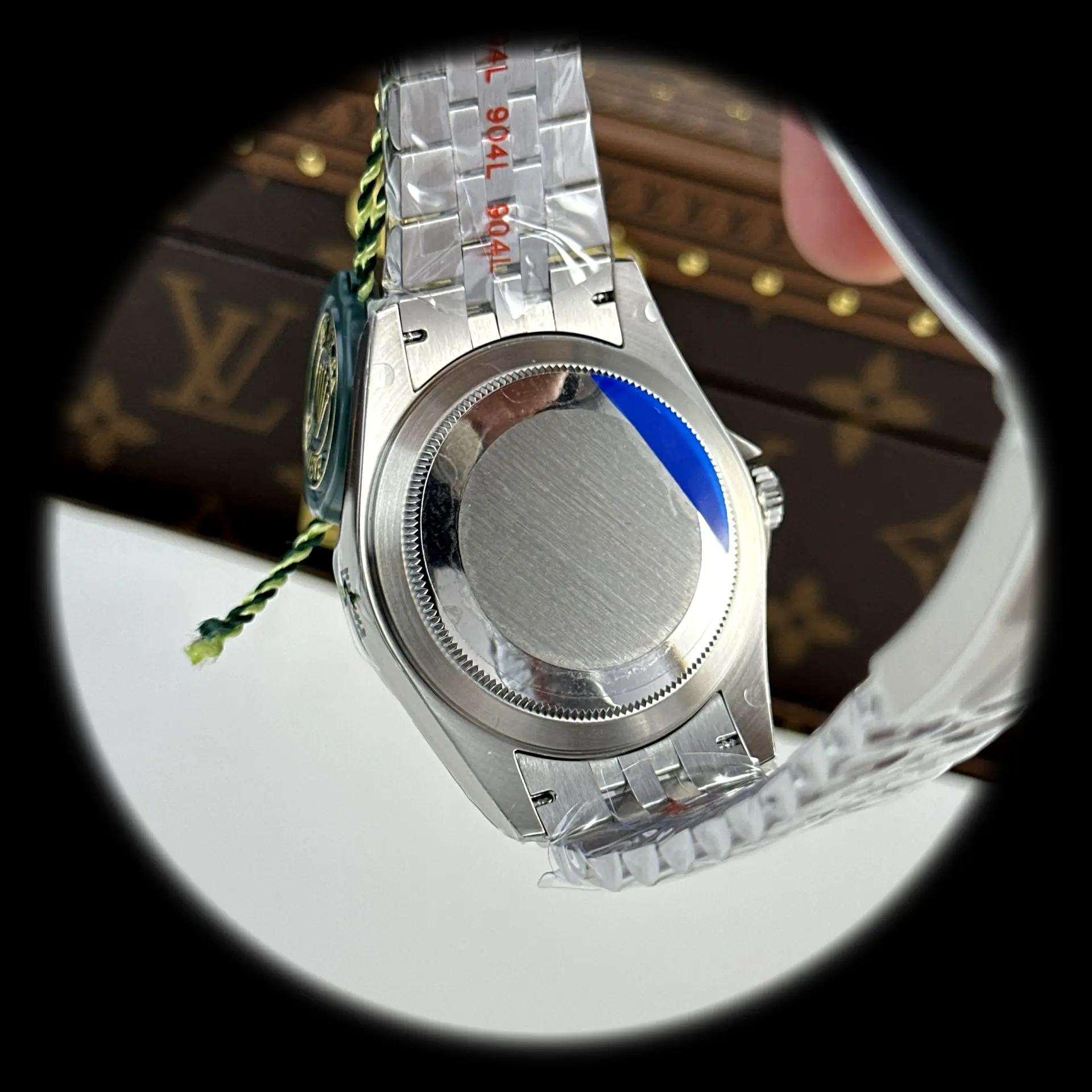 Sky-Dweller 336934 Schweizer Klon Zifferblatt in mintgrün — Lünette-Makro