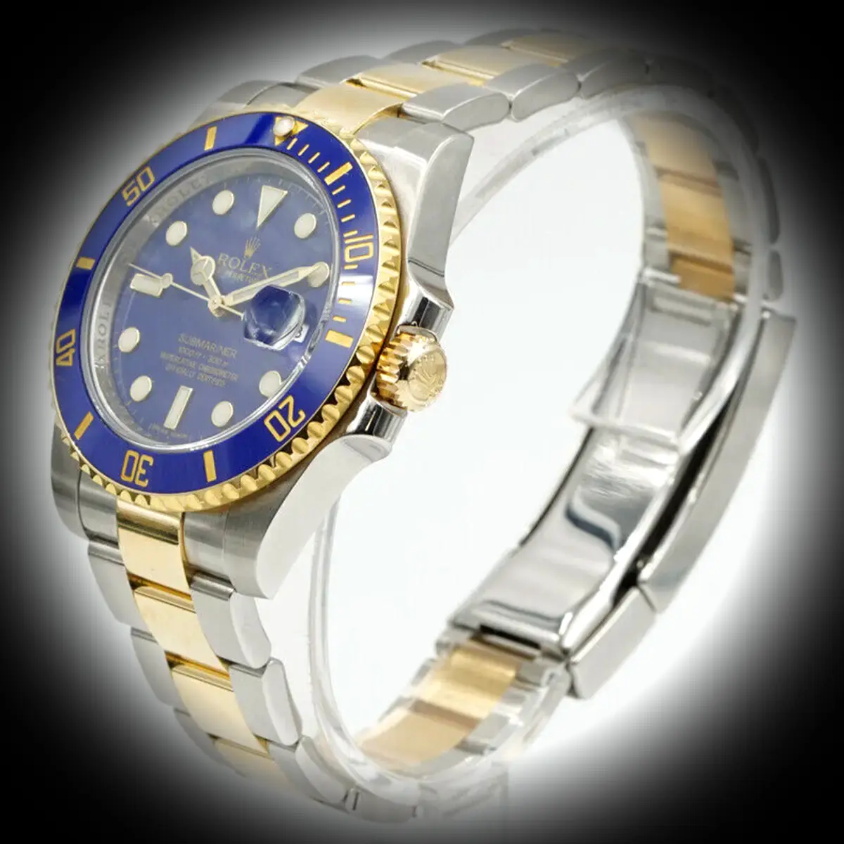 Rolex Submariner 116613LB Super Clone Zifferblatt in blau — Gehäusebodendetail