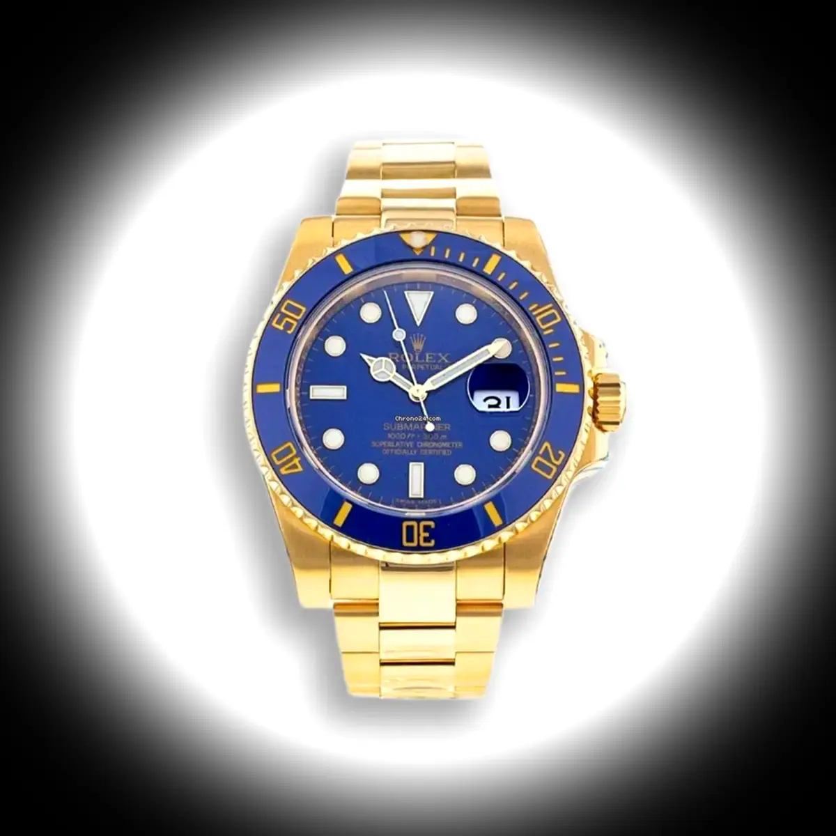 Rolex Submariner 116618LB 40mm Blaues Zifferblatt Gelbgold
