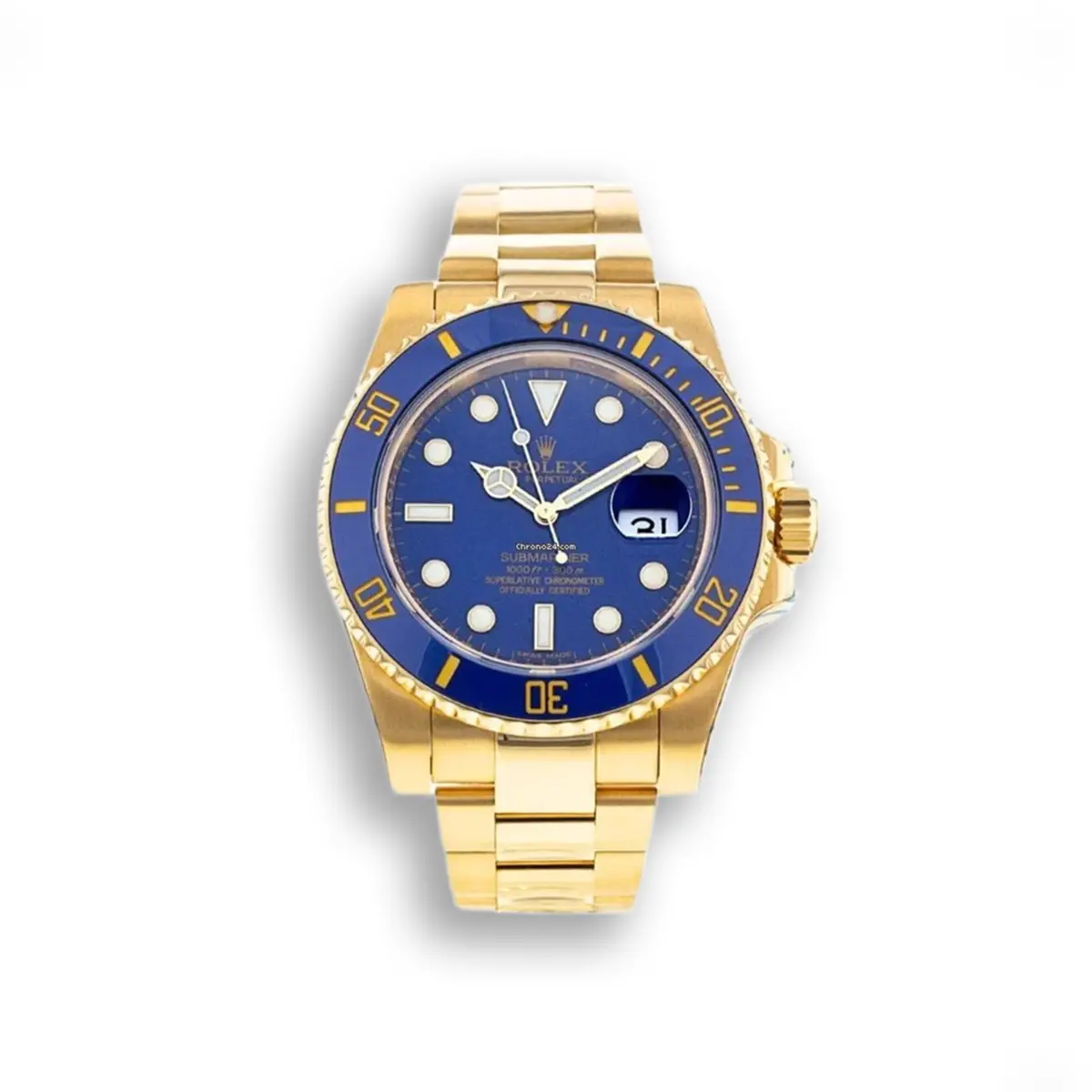 Rolex Submariner 116618LB 40mm Blaues Zifferblatt Gelbgold