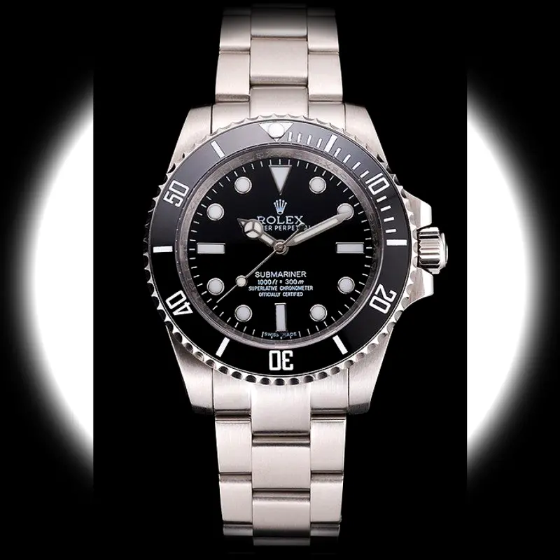 Rolex Submariner PR00001 Schweizer Klon 40mm — Zifferblatt-Nahaufnahme