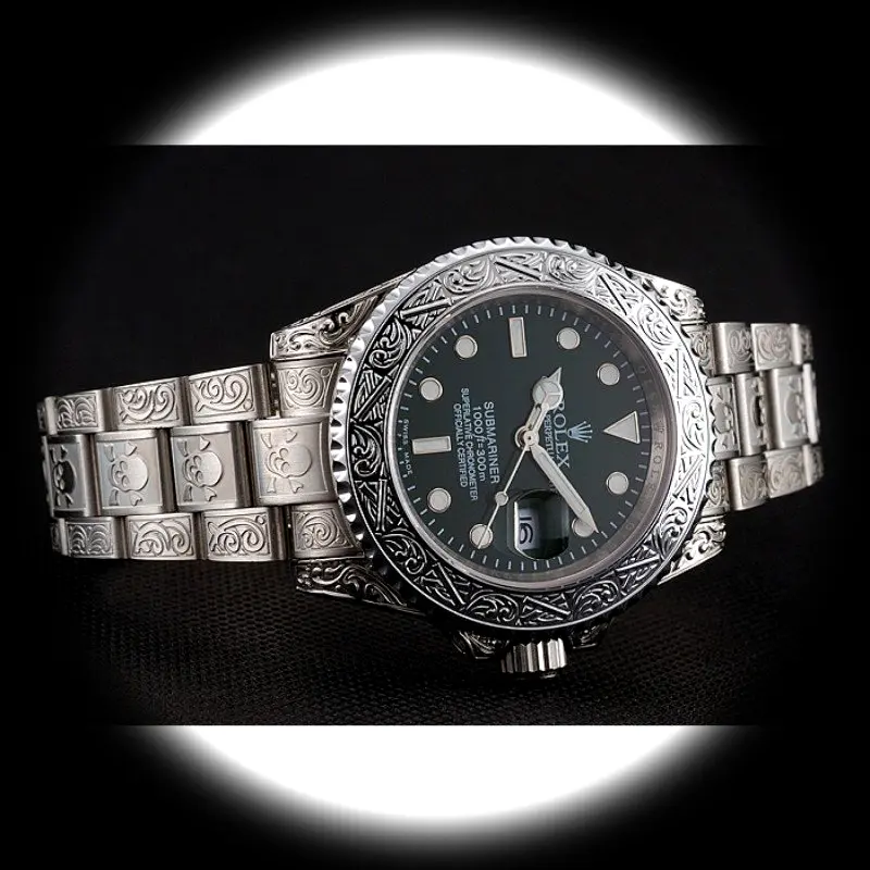 Submariner 1454080 Superclone Zifferblatt in schwarz — Gehäusebodendetail