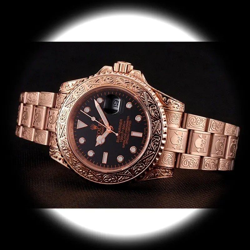 Submariner 1454086 Schweizer Klon Zifferblatt in schwarz — Gehäusebodendetail