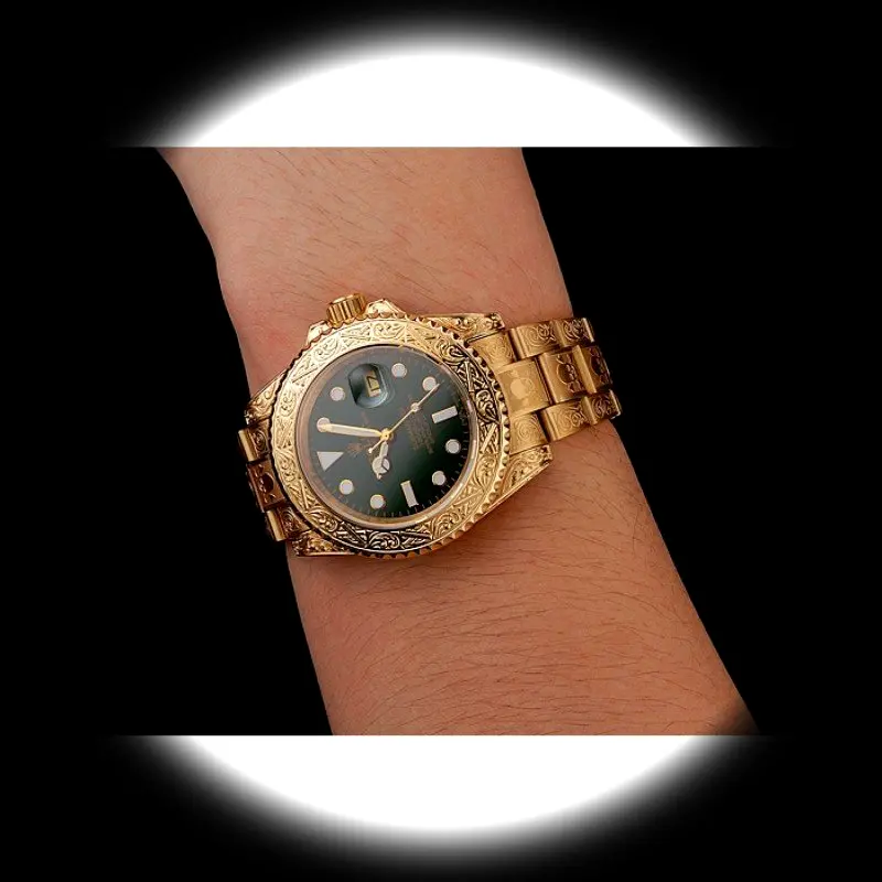 Submariner 1454088 Super Clone Zifferblatt in schwarz — Schrägansicht