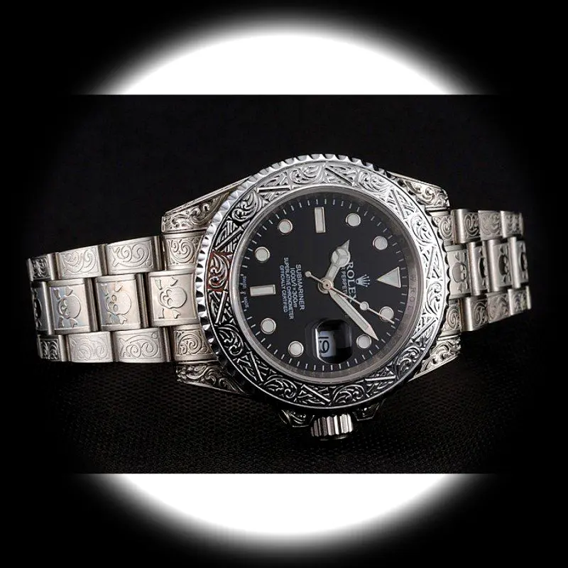 Submariner 1454093 Super Clone Zifferblatt in schwarz — Gehäusebodendetail