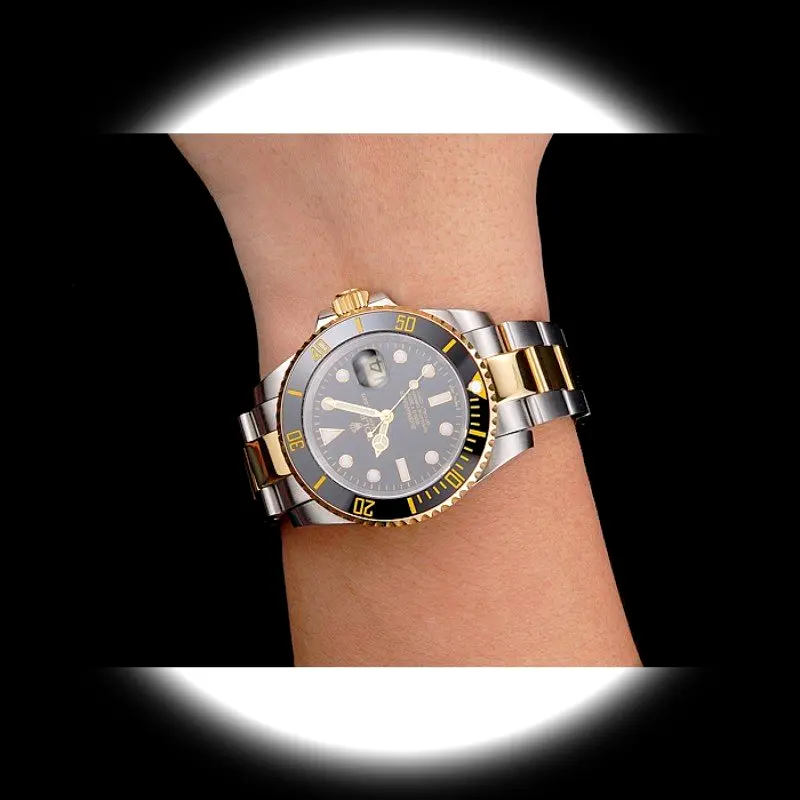 Submariner PR16233BG Superclone Zifferblatt in schwarz — Schrägansicht