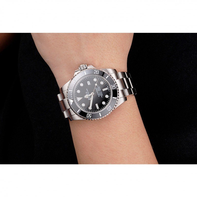 Rolex Submariner PR16233P 1:1 Replica Zifferblatt in schwarz — Schrägansicht