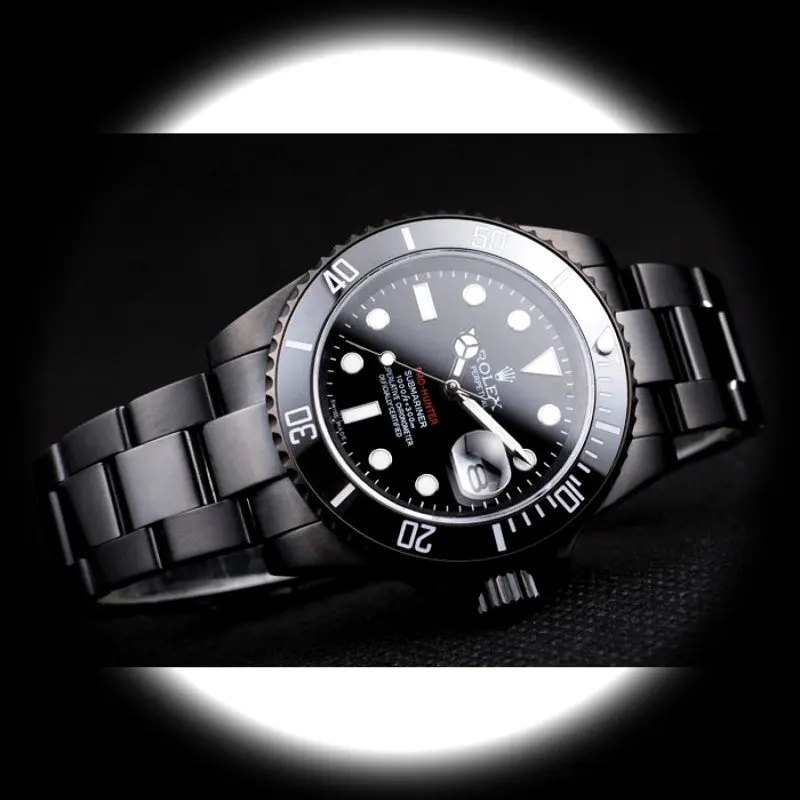 Rolex Submariner PRHUNTERPRO Schweizer Replica Zifferblatt in schwarz — Gehäusebodendetail