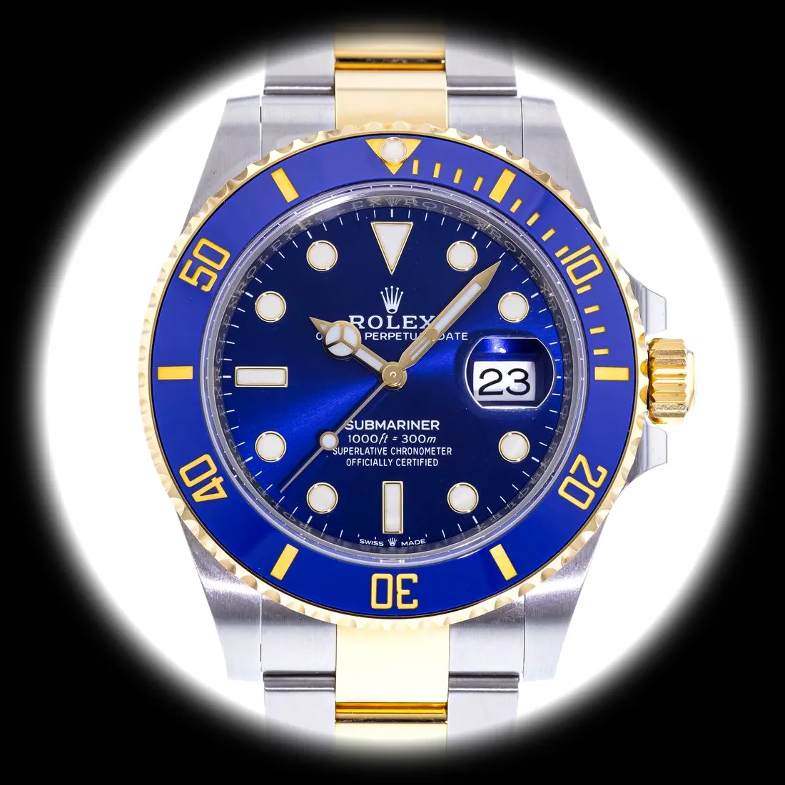 Rolex Submariner 126613LB Bluesy Schweizer Klon 41mm — Zifferblatt-Nahaufnahme