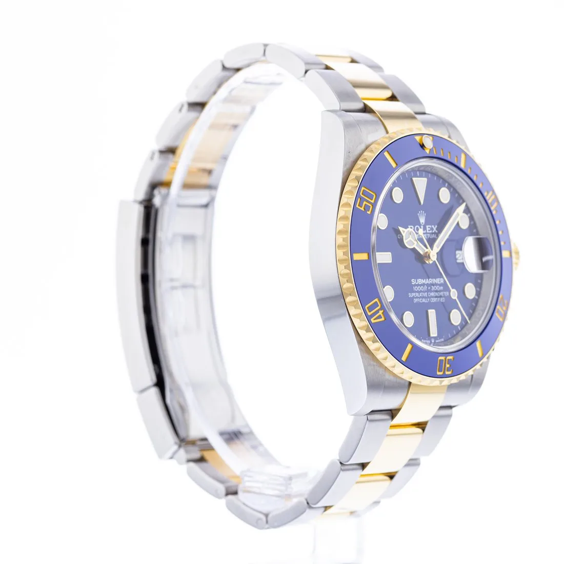 Rolex Submariner Nachbau 126613LB Bluesy, Triplock-Krone mit Rolex-Krönchen