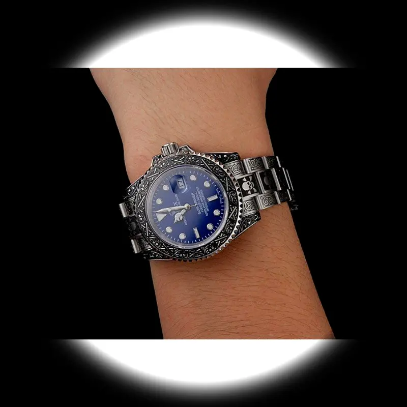Submariner 1454091 Schweizer Replica Zifferblatt in blau — Schrägansicht