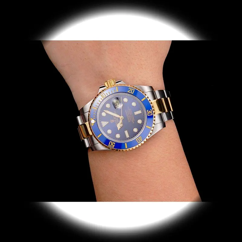 Rolex Submariner PR16233B Superclone Zifferblatt in blau — Schrägansicht