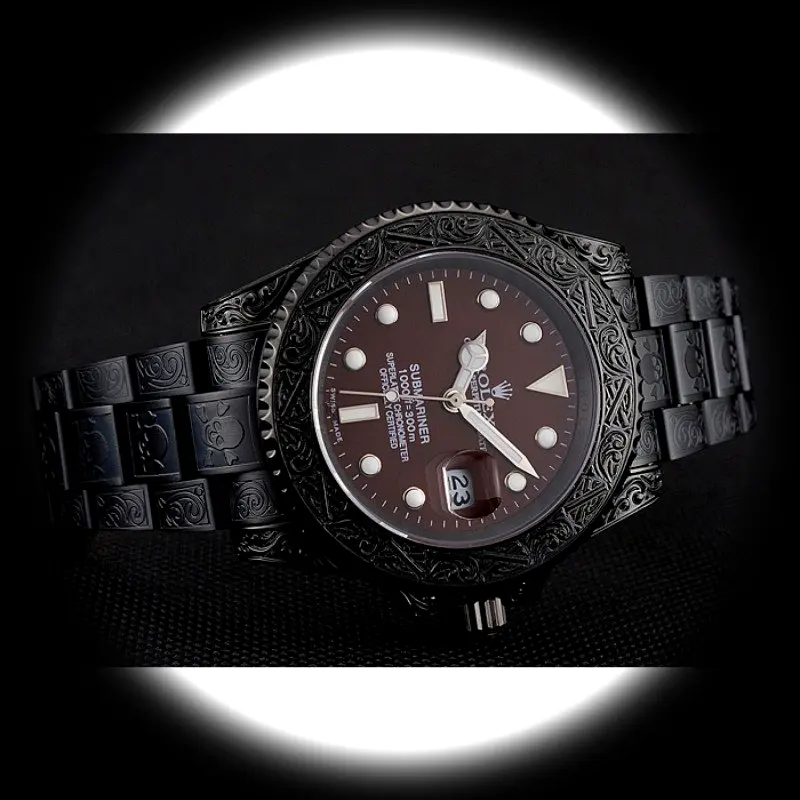 Submariner 1454075 Super Clone Zifferblatt in braun — Gehäusebodendetail