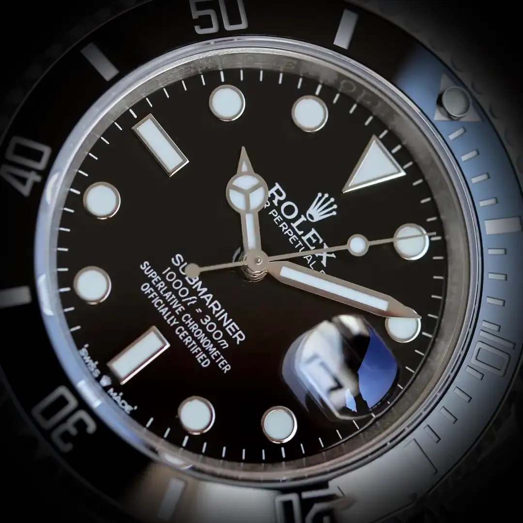 Rolex Submariner 126610LN 1:1 Super Clone Zifferblatt in schwarz — Lünette-Makro