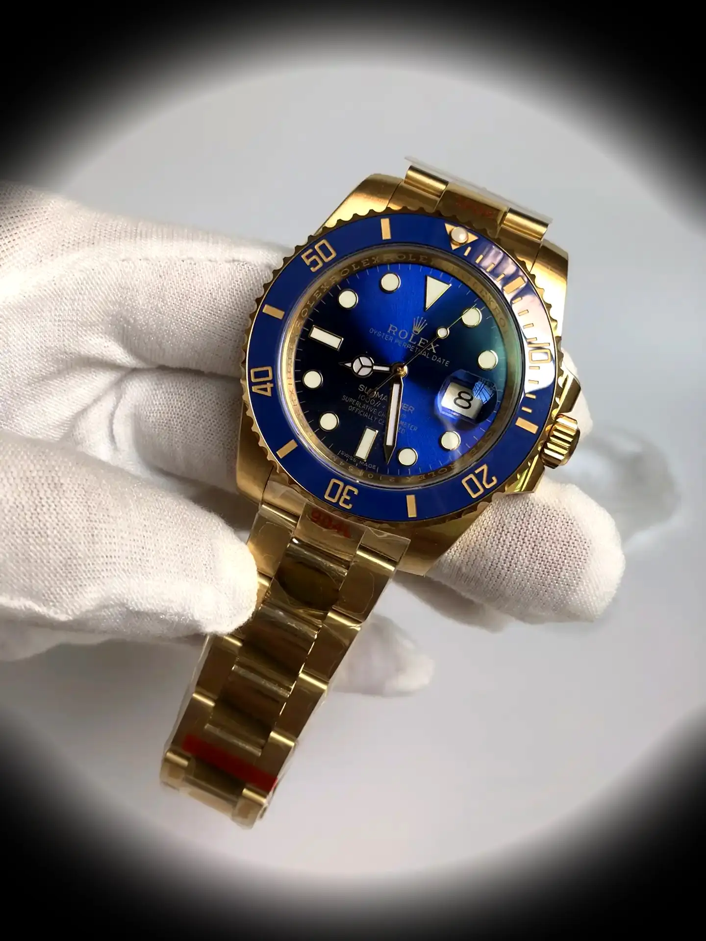 Submariner 116610LN 1:1 Super Clone Zifferblatt in blau — Gehäusebodendetail