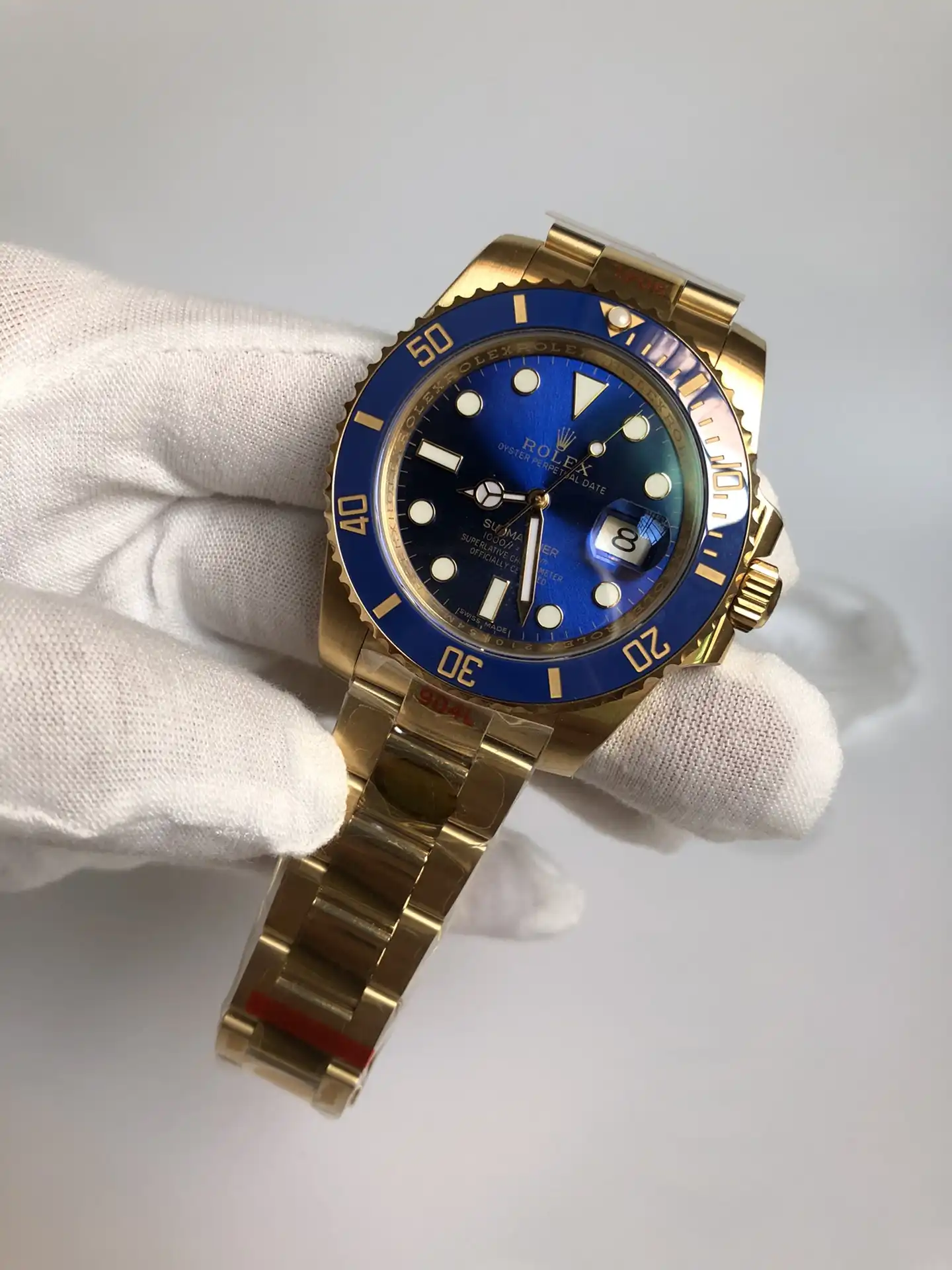 Submariner 116610LN Nachbau Zifferblatt in blau — Gehäusebodendetail