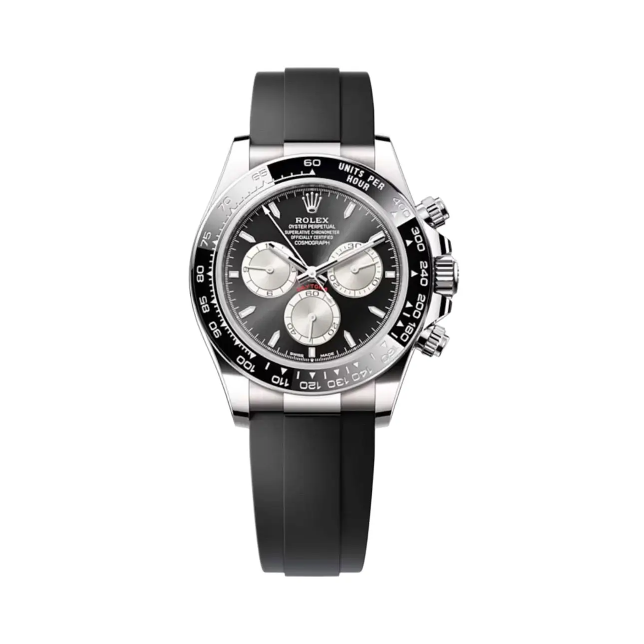 Daytona 126519LN Superclone Zifferblatt in tiefenschwarz und stahl, Vorderansicht