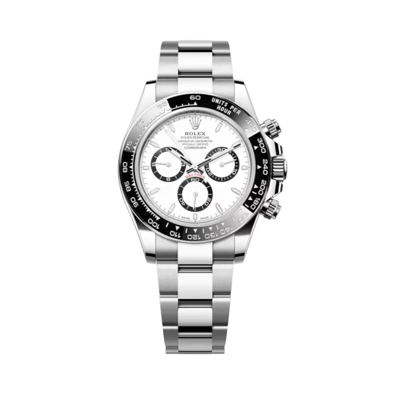Rolex Daytona 126500LN Panda 1:1 Super Clone Zifferblatt in weiß, Vorderansicht