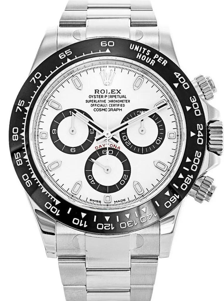 Daytona 116500LN Panda Super Clone Zifferblatt in weiß, Vorderansicht