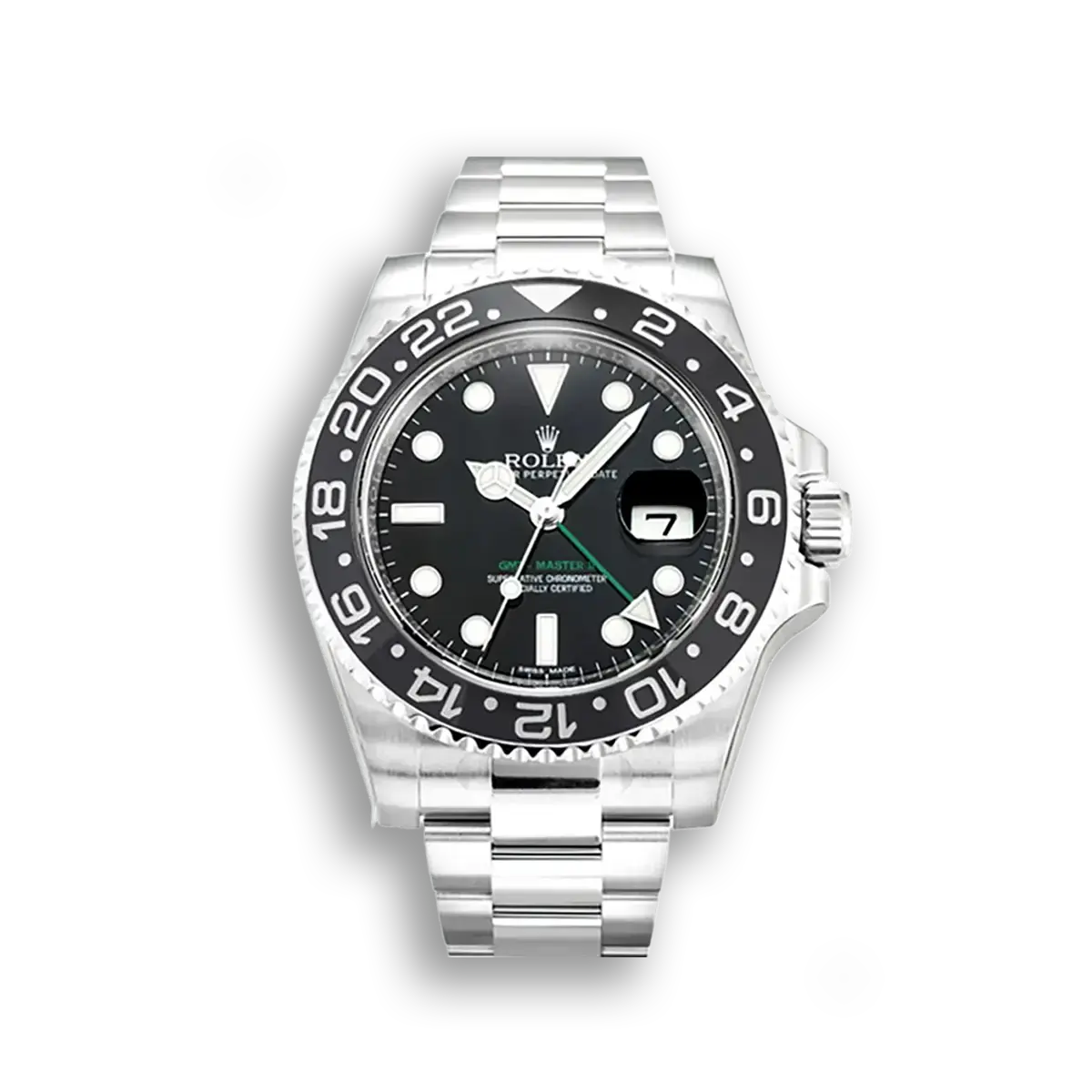 Rolex GMT-Master 116710 Schweizer Klon Zifferblatt in schwarz, Vorderansicht