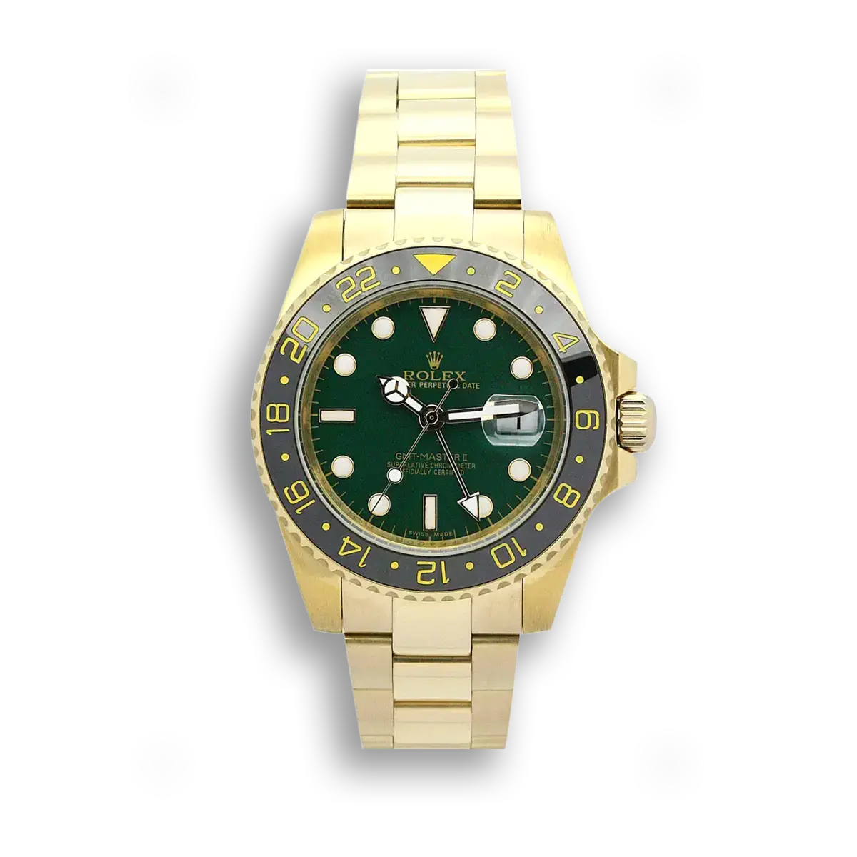 Rolex GMT-Master II 116718LN - 40mm Grün Zifferblatt Gold Case