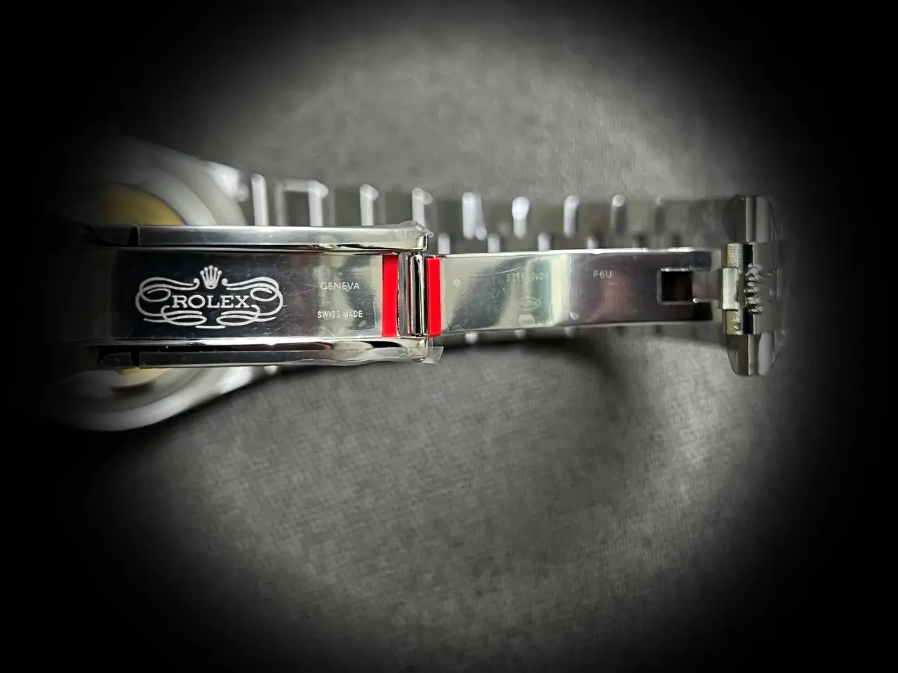 Rolex Land-Dweller 127336 Superclone Zifferblatt in eisblau — Lünette-Makro