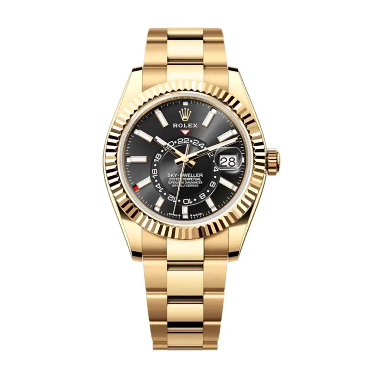 Rolex Sky-Dweller 42mm Leuchtendes Schwarz Zifferblatt Everose Ref. 336938