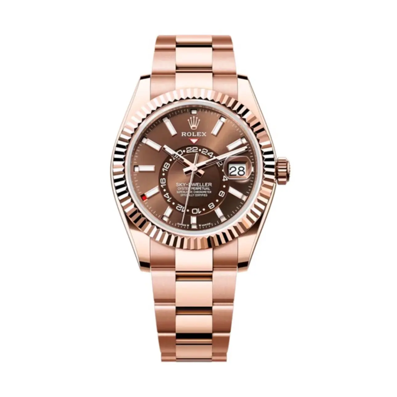 Rolex Sky-Dweller 42mm Schokolade Zifferblatt Oysterflex Ref. 336935