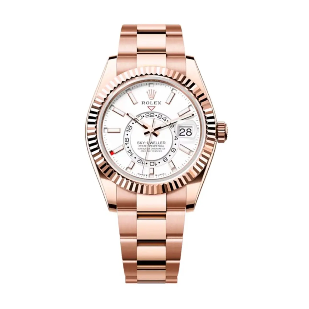 Rolex Sky-Dweller 42mm Intensivweiß Zifferblatt Oysterflex Ref. 336935
