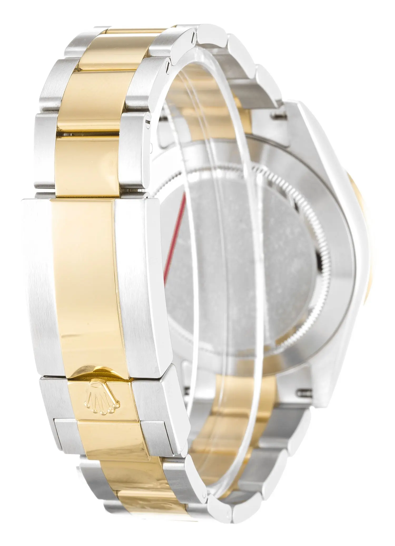 Rolex Daytona Klon 116523, Profilansicht des Crownclasp-Verschlusses am Bicolor-Oyster-Armband
