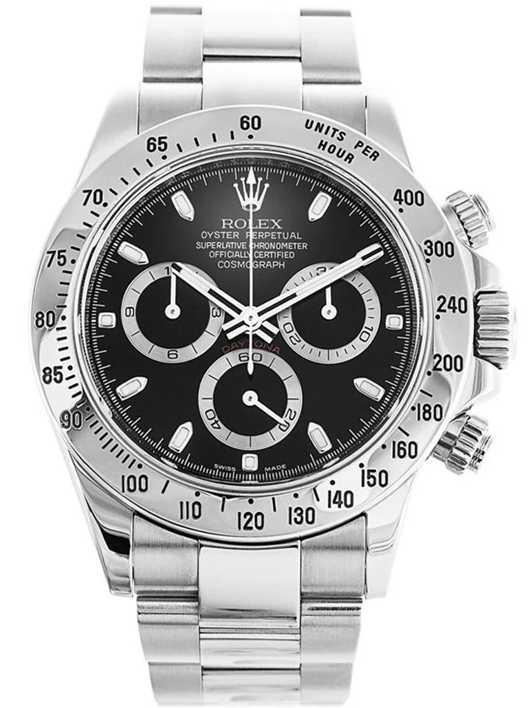 Daytona 116520 ETA Klon Zifferblatt in schwarz, Vorderansicht